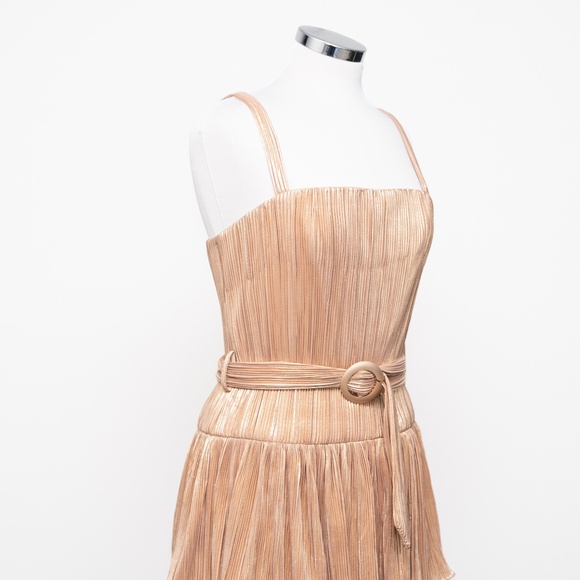 Mac Duggal -  Gold Ruffle Tiered Buckle Detail Dress - Picture 10 of 16